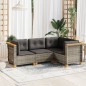 vidaXL Set de sofás de jardín 4 pzas y cojines ratán sintético gris vidaXL Set de sofás de jardín 4 pzas y cojines ratán sintético gris