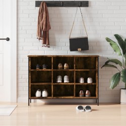 vidaXL Zapatero madera de ingeniería roble ahumado 100x35x70 cm