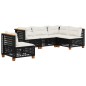 vidaXL Set de muebles de jardín 5 pzas y cojines ratán sintético negro vidaXL Set de muebles de jardín 5 pzas y cojines ratán sintético negro