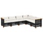 vidaXL Set de sofás de jardín 6 piezas y cojines ratán sintético negro vidaXL Set de sofás de jardín 6 piezas y cojines ratán sintético negro