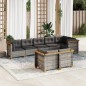 vidaXL Set de sofás de jardín 8 pzas y cojines ratán sintético gris vidaXL Set de sofás de jardín 8 pzas y cojines ratán sintético gris