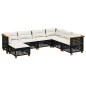 vidaXL Set de sofás de jardín 7 pzas con cojines ratán sintético negro vidaXL Set de sofás de jardín 7 pzas con cojines ratán sintético negro