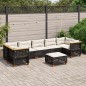 vidaXL Set de sofás de jardín 8 piezas y cojines ratán sintético negro vidaXL Set de sofás de jardín 8 piezas y cojines ratán sintético negro