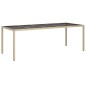 vidaXL Set comedor jardín 9 pzas cojines ratán sintético vidrio beige vidaXL Set comedor jardín 9 pzas cojines ratán sintético vidrio beige