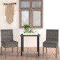 vidaXL Juego de comedor para jardín 3 piezas ratán sintético gris vidaXL Juego de comedor para jardín 3 piezas ratán sintético gris