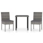 vidaXL Juego de comedor para jardín 3 piezas ratán sintético gris vidaXL Juego de comedor para jardín 3 piezas ratán sintético gris