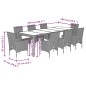 vidaXL Set comedor jardín 9 pzas cojines ratán sintético vidrio negro vidaXL Set comedor jardín 9 pzas cojines ratán sintético vidrio negro