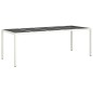 vidaXL Set comedor jardín 11 pzas con cojines ratán PE vidrio blanco vidaXL Set comedor jardín 11 pzas con cojines ratán PE vidrio blanco
