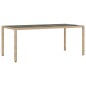vidaXL Set comedor jardín 9 pzas cojines ratán sintético vidrio beige