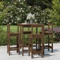 vidaXL Mesa y taburetes altos de jardín 5 pzas madera pino marrón miel vidaXL Mesa y taburetes altos de jardín 5 pzas madera pino marrón miel