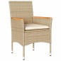 vidaXL Set comedor jardín 7 pzas cojines ratán sintético vidrio beige vidaXL Set comedor jardín 7 pzas cojines ratán sintético vidrio beige