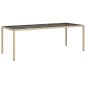 vidaXL Set comedor jardín 11 pzas cojines ratán sintético vidrio beige vidaXL Set comedor jardín 11 pzas cojines ratán sintético vidrio beige
