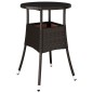 vidaXL Set comedor jardín 5 pzas cojines ratán sintético vidrio marrón vidaXL Set comedor jardín 5 pzas cojines ratán sintético vidrio marrón