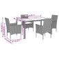 vidaXL Set de comedor jardín 5 pzas con cojines ratán PE acacia beige vidaXL Set de comedor jardín 5 pzas con cojines ratán PE acacia beige