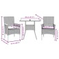 vidaXL Set de comedor jardín 3 pzas con cojines ratán PE acacia negro vidaXL Set de comedor jardín 3 pzas con cojines ratán PE acacia negro