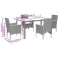 vidaXL Set de comedor jardín 5 pzas con cojines ratán PE acacia beige