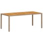 vidaXL Set de comedor jardín 7 pzas con cojines ratán PE acacia beige