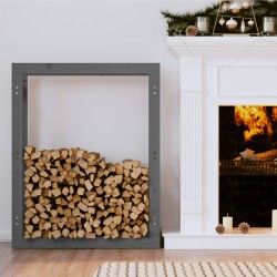 vidaXL Estante para leña madera maciza de pino gris 80x25x100 cm