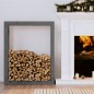 vidaXL Estante para leña madera maciza de pino gris 80x25x100 cm vidaXL Estante para leña madera maciza de pino gris 80x25x100 cm