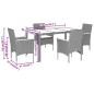 vidaXL Set de comedor jardín 5 pzas con cojines ratán PE acacia negro vidaXL Set de comedor jardín 5 pzas con cojines ratán PE acacia negro