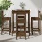 vidaXL Mesa y taburetes altos de jardín 5 pzas madera pino marrón miel vidaXL Mesa y taburetes altos de jardín 5 pzas madera pino marrón miel