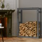 vidaXL Estante para leña madera maciza de pino gris 80x25x100 cm vidaXL Estante para leña madera maciza de pino gris 80x25x100 cm
