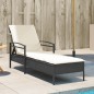 vidaXL Tumbona con cojín ratán sintético negro 63x200x81 cm vidaXL Tumbona con cojín ratán sintético negro 63x200x81 cm