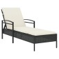 vidaXL Tumbona con cojín ratán sintético negro 63x200x81 cm vidaXL Tumbona con cojín ratán sintético negro 63x200x81 cm