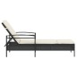 vidaXL Tumbona con cojín ratán sintético negro 63x200x81 cm vidaXL Tumbona con cojín ratán sintético negro 63x200x81 cm