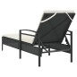 vidaXL Tumbona con cojín ratán sintético negro 63x200x81 cm vidaXL Tumbona con cojín ratán sintético negro 63x200x81 cm