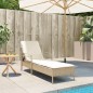 vidaXL Tumbona con cojín ratán sintético beige 63x200x81 cm vidaXL Tumbona con cojín ratán sintético beige 63x200x81 cm