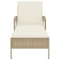 vidaXL Tumbona con cojín ratán sintético beige 63x200x81 cm vidaXL Tumbona con cojín ratán sintético beige 63x200x81 cm