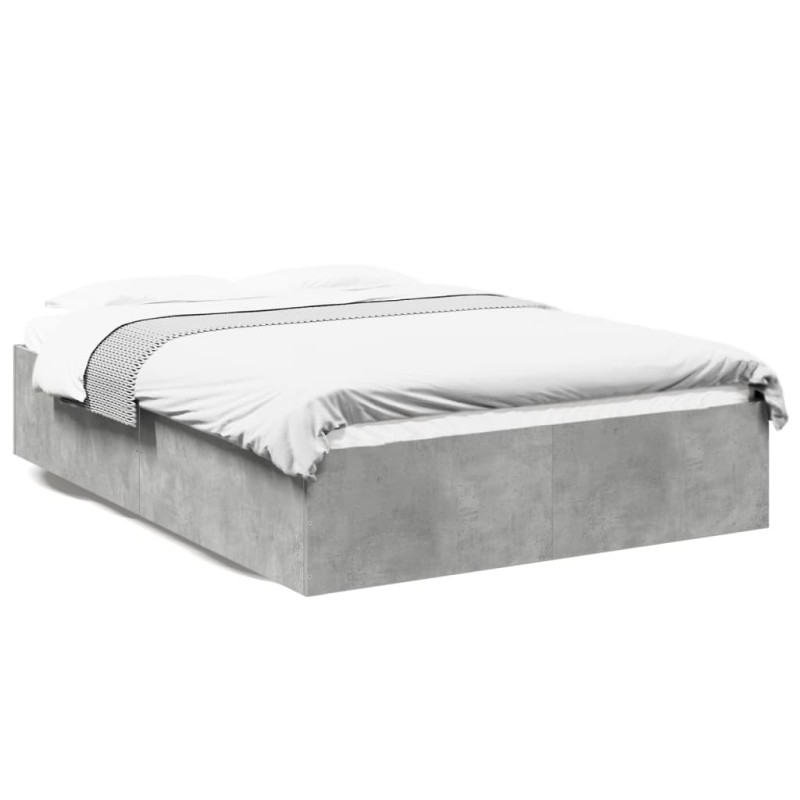 vidaXL Estructura de cama madera de ingeniería gris hormigón 120x200cm vidaXL Estructura de cama madera de ingeniería gris hormigón 120x200cm