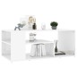 vidaXL Mesa de centro madera contrachapada blanco brillo 100x50x40 cm