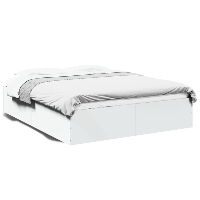 vidaXL Estructura de cama madera de ingeniería blanca 150x200 cm vidaXL Estructura de cama madera de ingeniería blanca 150x200 cm