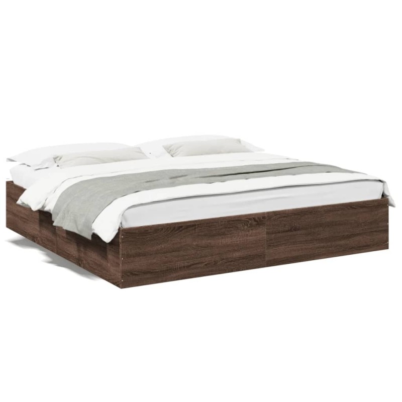 vidaXL Estructura de cama madera de ingeniería marrón roble 180x200 cm