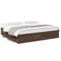 vidaXL Estructura de cama madera de ingeniería marrón roble 180x200 cm