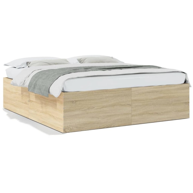 vidaXL Estructura de cama madera de ingeniería roble Sonoma 180x200 cm vidaXL Estructura de cama madera de ingeniería roble Sonoma 180x200 cm