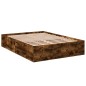 vidaXL Estructura de cama madera de ingeniería roble ahumado 140x200cm vidaXL Estructura de cama madera de ingeniería roble ahumado 140x200cm