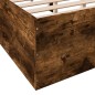 vidaXL Estructura de cama madera de ingeniería roble ahumado 140x200cm vidaXL Estructura de cama madera de ingeniería roble ahumado 140x200cm
