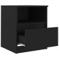 vidaXL Mesita de noche madera contrachapada negro 40x40x50 cm vidaXL Mesita de noche madera contrachapada negro 40x40x50 cm