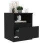 vidaXL Mesita de noche madera contrachapada negro 40x40x50 cm vidaXL Mesita de noche madera contrachapada negro 40x40x50 cm