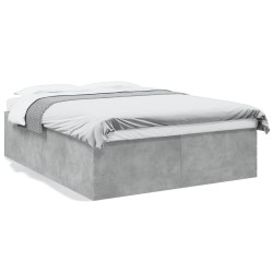 vidaXL Estructura de cama madera de ingeniería gris hormigón 150x200cm