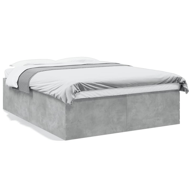vidaXL Estructura de cama madera de ingeniería gris hormigón 150x200cm vidaXL Estructura de cama madera de ingeniería gris hormigón 150x200cm