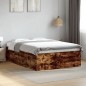 vidaXL Estructura de cama madera de ingeniería roble ahumado 140x200cm