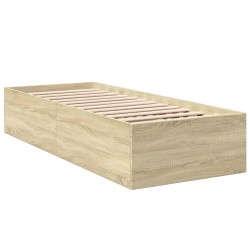 vidaXL Estructura de cama madera de ingeniería roble Sonoma 90x200 cm