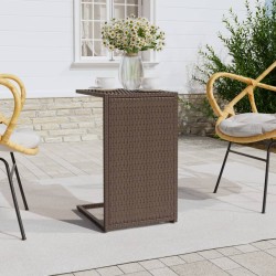 vidaXL Mesa en forma de C ratán sintético marrón 40x35x60 cm