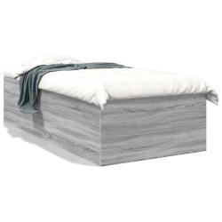 vidaXL Estructura de cama madera de ingeniería gris Sonoma 75x190 cm