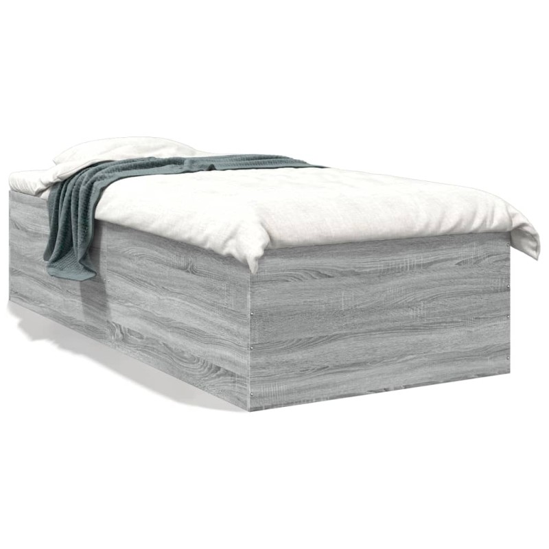 vidaXL Estructura de cama madera de ingeniería gris Sonoma 75x190 cm vidaXL Estructura de cama madera de ingeniería gris Sonoma 75x190 cm