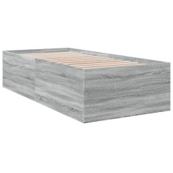 vidaXL Estructura de cama madera de ingeniería gris Sonoma 75x190 cm